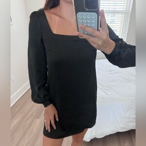 Lulu’s black silk mini dress!